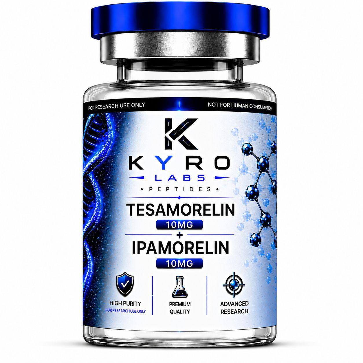 Tesamorelin 10mg + Ipamorelin 10mg vial, KyroLabs Peptides