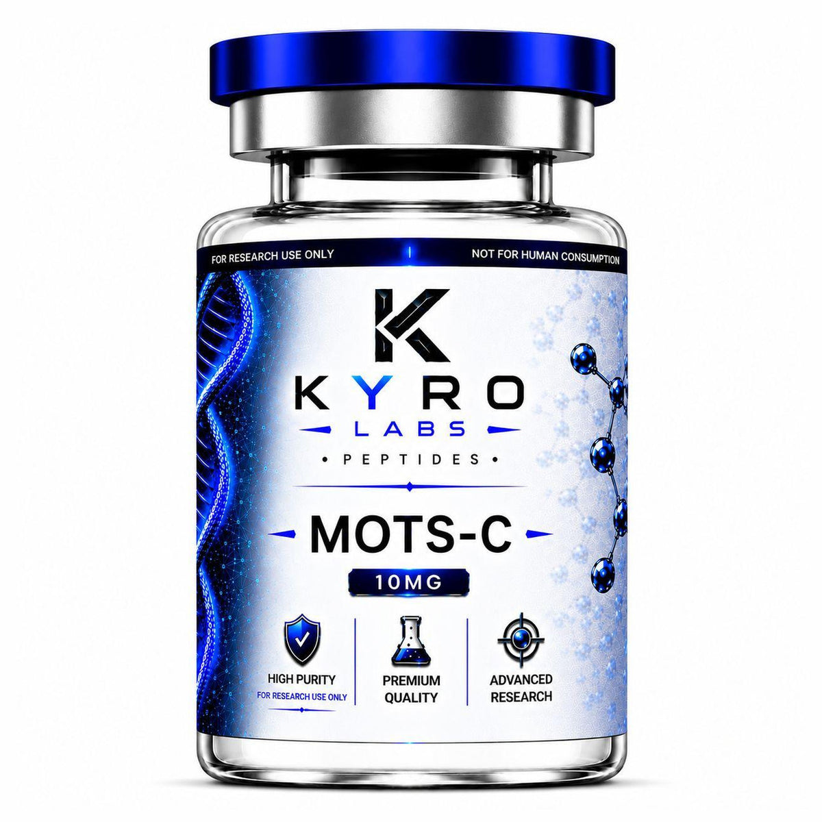 KyroLabs Peptides MOTS-C 10mg research vial, for research use only