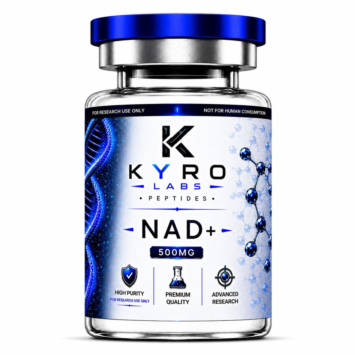 KyroLabs Peptides NAD+ 500mg research vial, for research use only