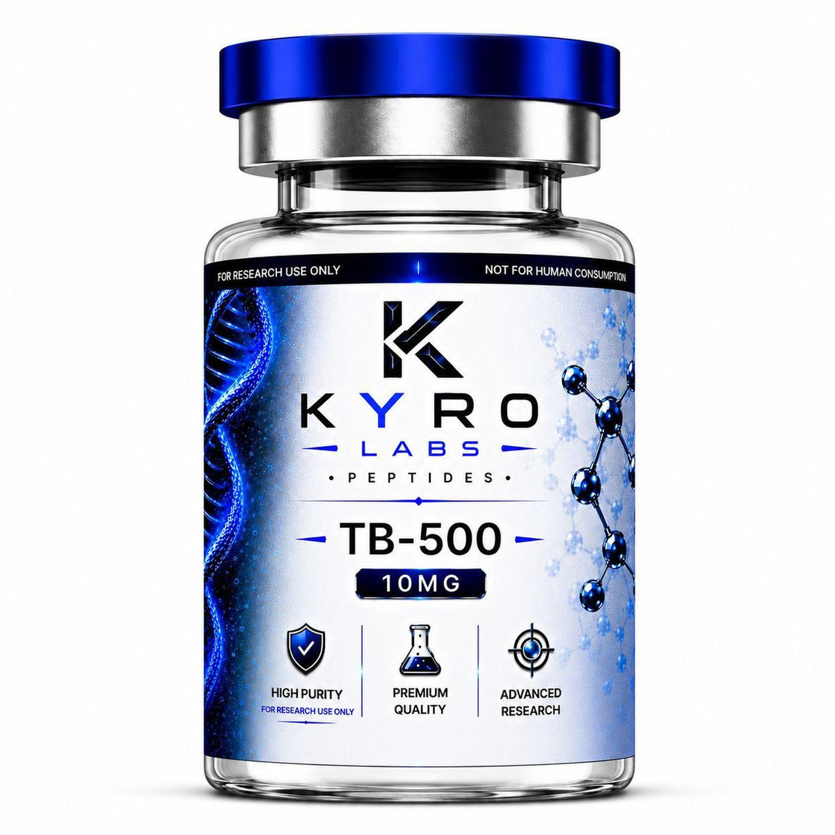 KyroLabs Peptides TB-500 10mg research vial, for research use only